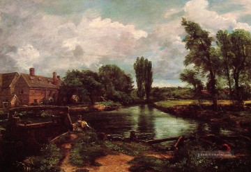 Teich See Wassfall Werke - Ein Watermill Romantischen Landschaft John Constable